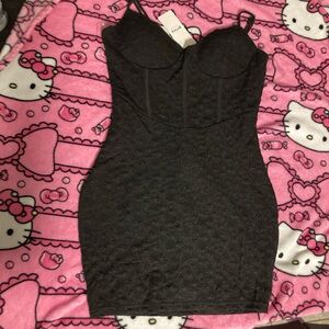 Privy Elegant Black Quilted Mini Dress